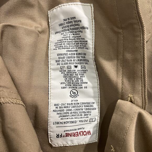 Wolverine Men FR Twill Long Sleeve Shirt Button Down Shirt Cotton, Sz Large - Picture 7 of 8